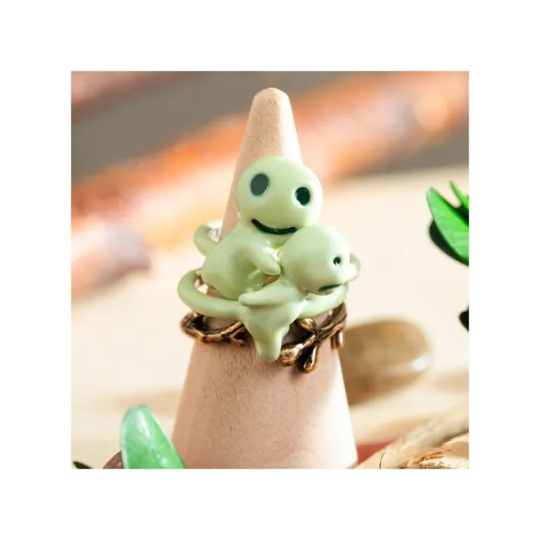 Bijoux>Maison Ghibli Bague 3 anneaux Kodama - Princesse Mononoké