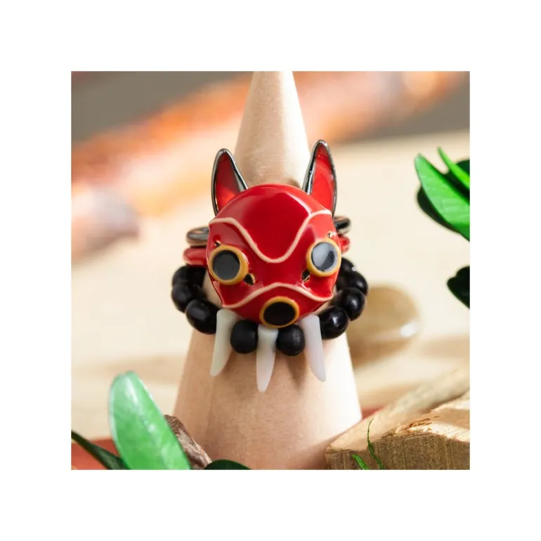 Bijoux>Maison Ghibli Bague 3 anneaux Masque de San - Princesse Mononoké