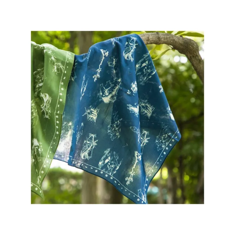 Textile>Maison Ghibli Bandana Vivre ensemble bleu - Princesse Mononoké