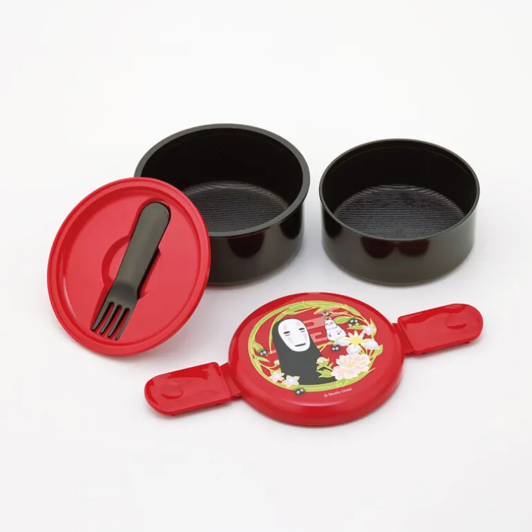 Cuisine Et Table>Maison Ghibli Bento Rond Deux Parties No Face rouge foncé - Le Voyage de Chihiro