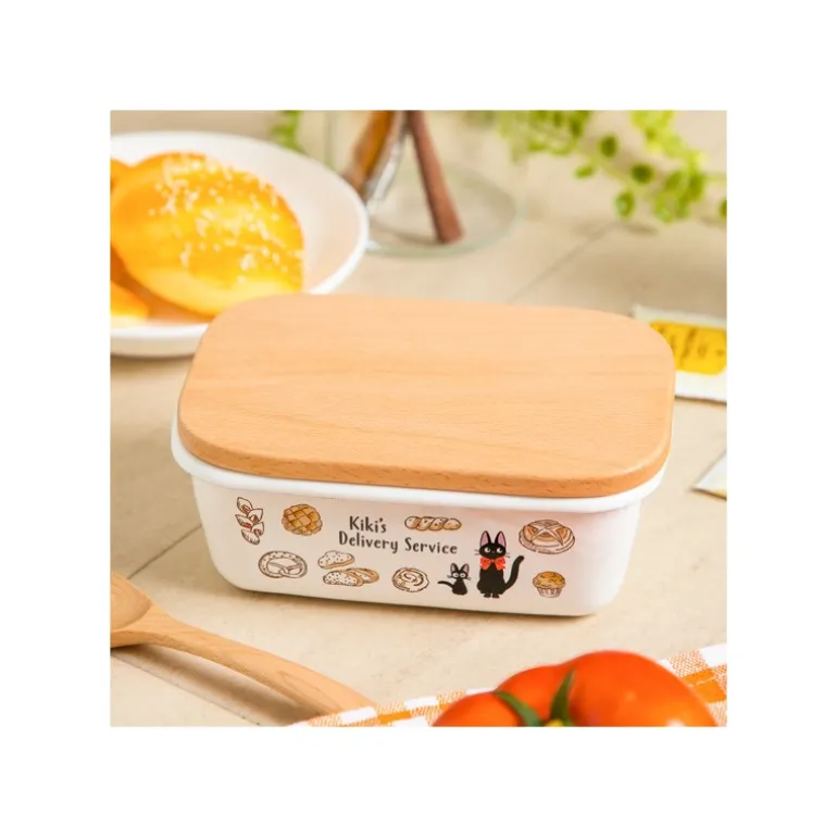Cuisine Et Table>Maison Ghibli Beurrier émail avec couvercle bois Viennoiseries 500ml - Kiki la peti