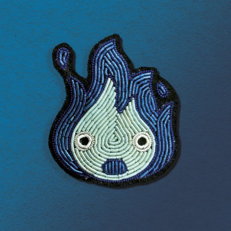 Pins>Maison Ghibli Broche Cannetille Calcifer bleu - Le Château Ambulant