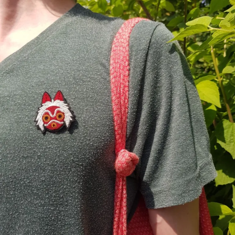 Pins>Maison Ghibli Broche cannetille Masque de San - Princesse Mononoké