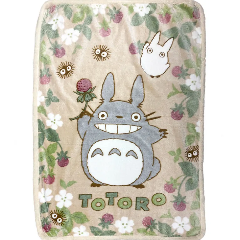 Linge De Maison>Maison Ghibli Couverture fluffy Totoro Framboise 100x140 cm - Mon Voisin Totoro