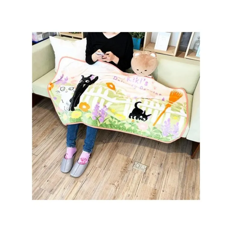 Linge De Maison>Maison Ghibli Couverture Jiji & Lily palissade 80x150 cm - Mon Voisin Totoro