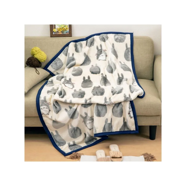 Linge De Maison>Maison Ghibli Couverture Silhouette Totoro Gris 100x140 cm - Mon Voisin Totoro