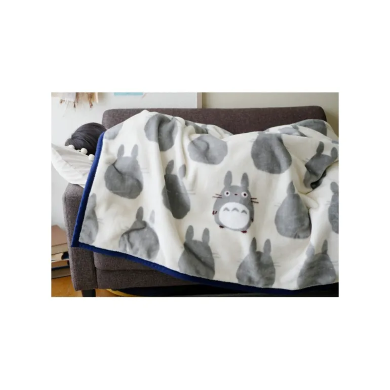 Linge De Maison>Maison Ghibli Couverture Silhouette Totoro Gris 100x140 cm - Mon Voisin Totoro