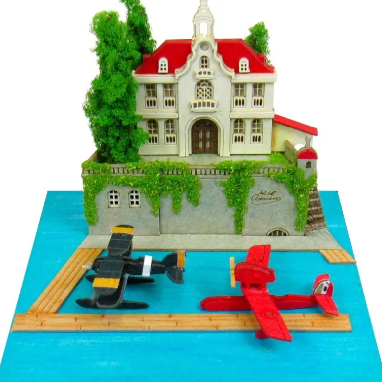 Loisirs Créatifs>Maison Ghibli Diorama papier Adriano & hydravion de chasse - Porco Rosso