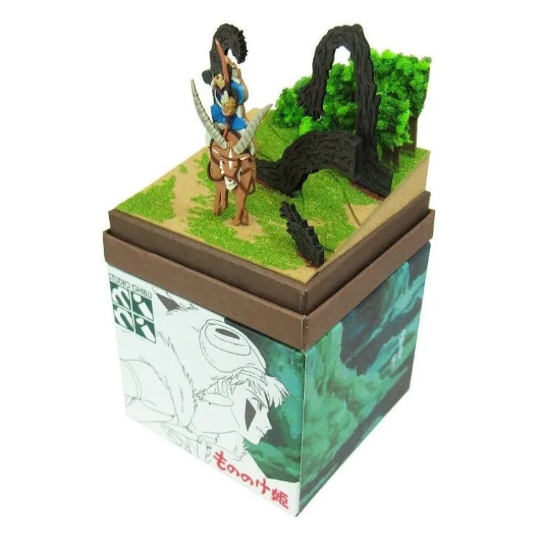 Loisirs Créatifs>Maison Ghibli Diorama papier Ashitaka en forêt - Princesse Mononoké