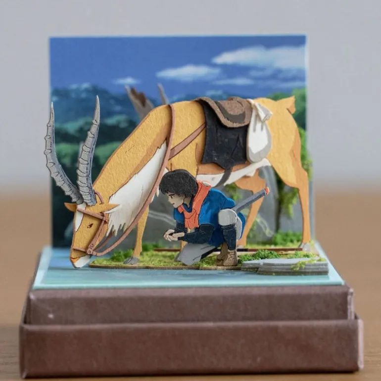 Loisirs Créatifs>Maison Ghibli Diorama papier Ashitaka et Yakuru -Princesse Mononoké