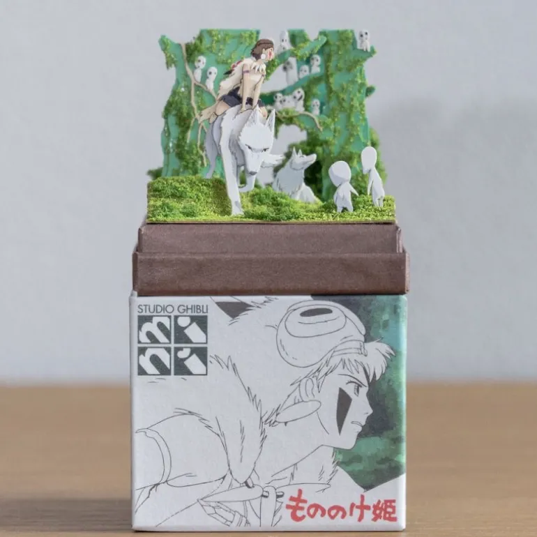 Loisirs Créatifs>Maison Ghibli Diorama papier San, Moro et Kodama -Princesse Mononoké