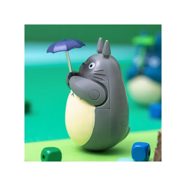 Jouets>Maison Ghibli Figurine Culbuto Totoro Gris Parapluie - Mon Voisin Totoro