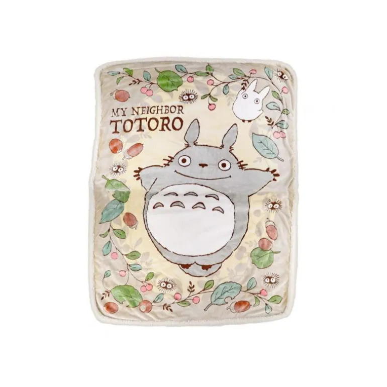 Linge De Maison>Maison Ghibli Grande couverture Églantiers et noisettes 200x140 cm - Mon Voisin Tot