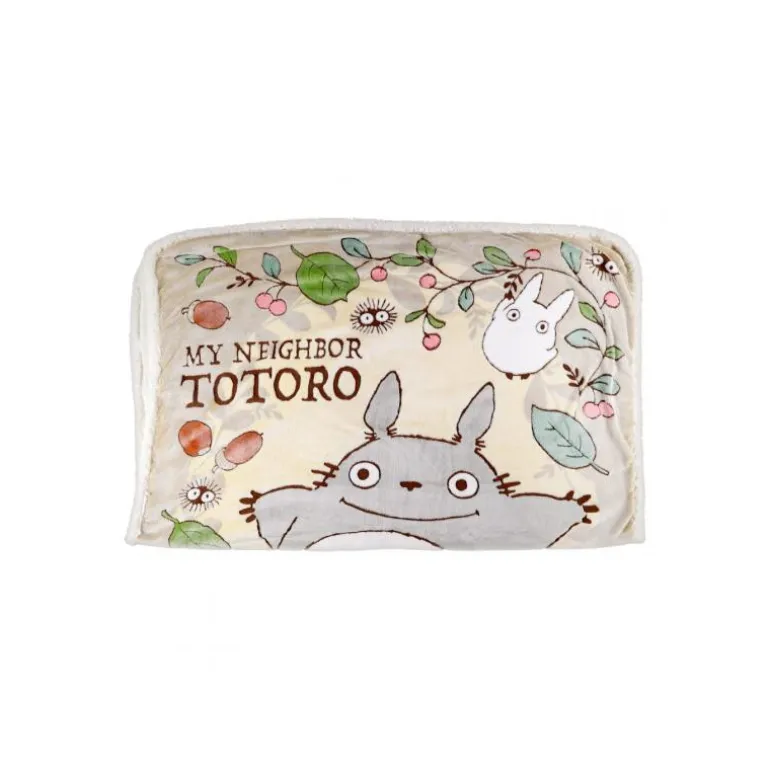 Linge De Maison>Maison Ghibli Grande couverture Églantiers et noisettes 200x140 cm - Mon Voisin Tot