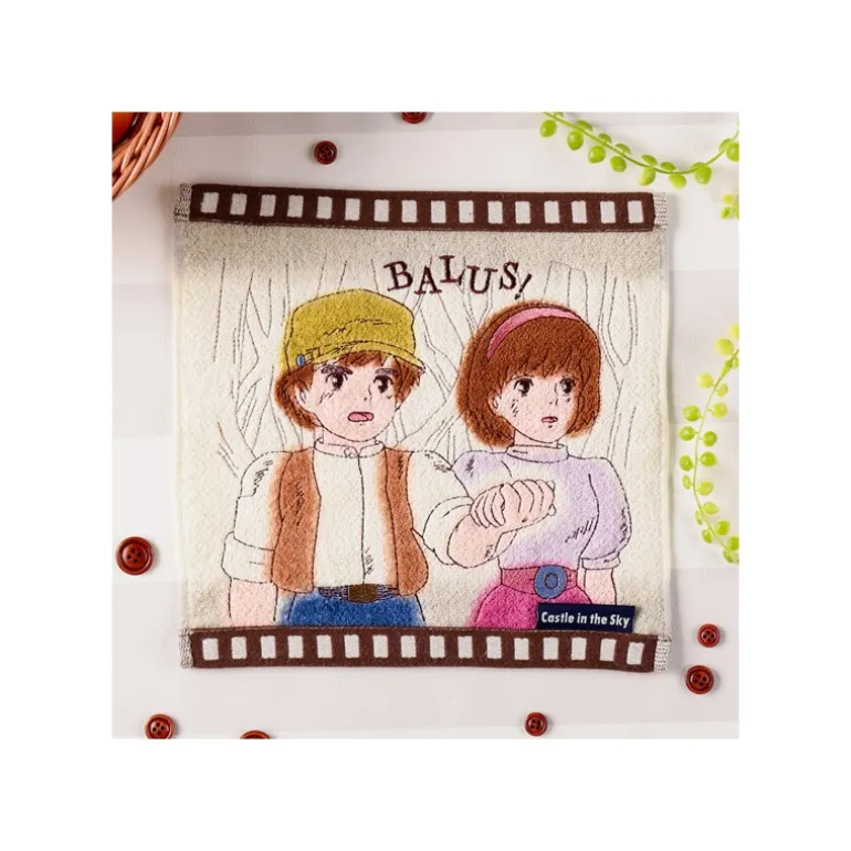 Linge De Maison>Maison Ghibli Mini Serviette Cellulo Sheeta & Pazu - Le Château dans le ciel