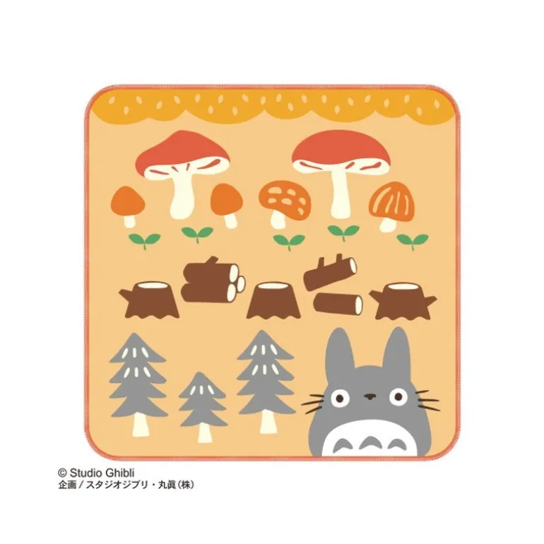 Linge De Maison>Maison Ghibli Mini Serviette Champignons et Bûches 25x25cm - Mon voisin Totoro