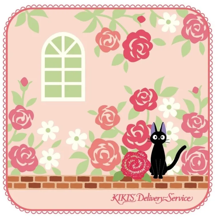 Linge De Maison>Maison Ghibli Mini Serviette Jardin de Roses 25 x 25 cm - Kiki La Petite Sorcière