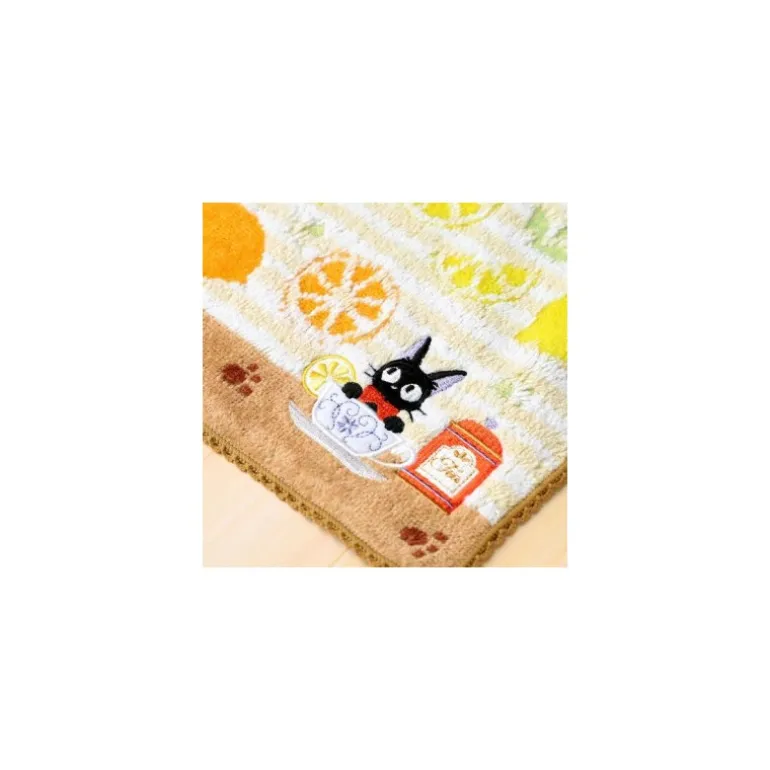 Linge De Maison>Maison Ghibli Mini Serviette jaune L’heure du Goûter 23×23 - Kiki la petite sorcièr