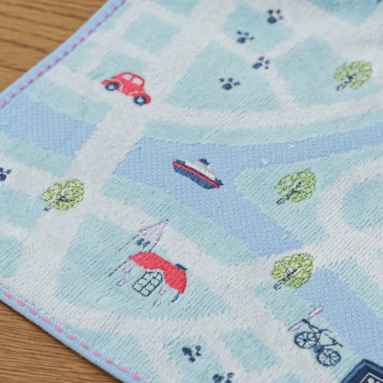 Linge De Maison>Maison Ghibli Mini Serviette Plan de la ville 25x25 cm - Kiki la petite sorcière