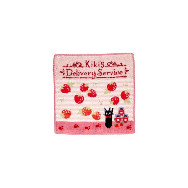 Linge De Maison>Maison Ghibli Mini Serviette rose L’heure du Goûter - Kiki la petite sorcière 23×23
