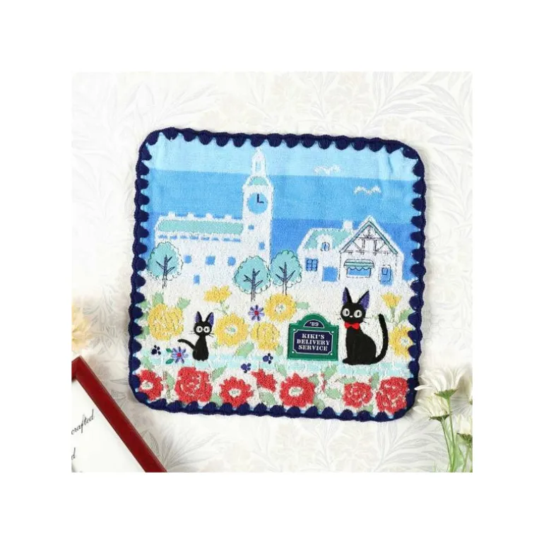 Linge De Maison>Maison Ghibli Mini Serviette Rues de Paris 25x25 cm - Kiki la petite sorcière