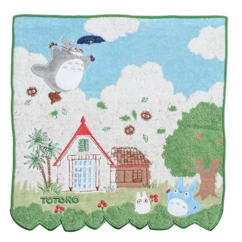 Linge De Maison>Maison Ghibli Mini Serviette Totoro dans le ciel 25x25 cm - Mon Voisin Totoro