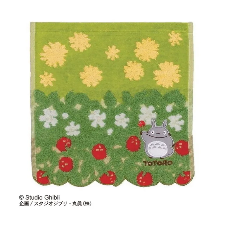 Linge De Maison>Maison Ghibli Mini Serviette Totoro Fleurs & Fraises 25x25 cm - Mon Voisin Totoro