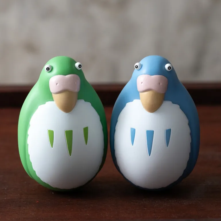 Jouets>Maison Ghibli Pack 2 Figurines Roly-poly Perruches Bleu & Vert - Le Garçon et le Héron