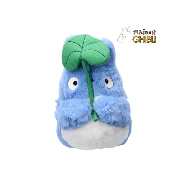Peluches Nakayoshi>Maison Ghibli Peluche Nakayoshi Totoro Bleu avec feuille - Mon Voisin Totoro