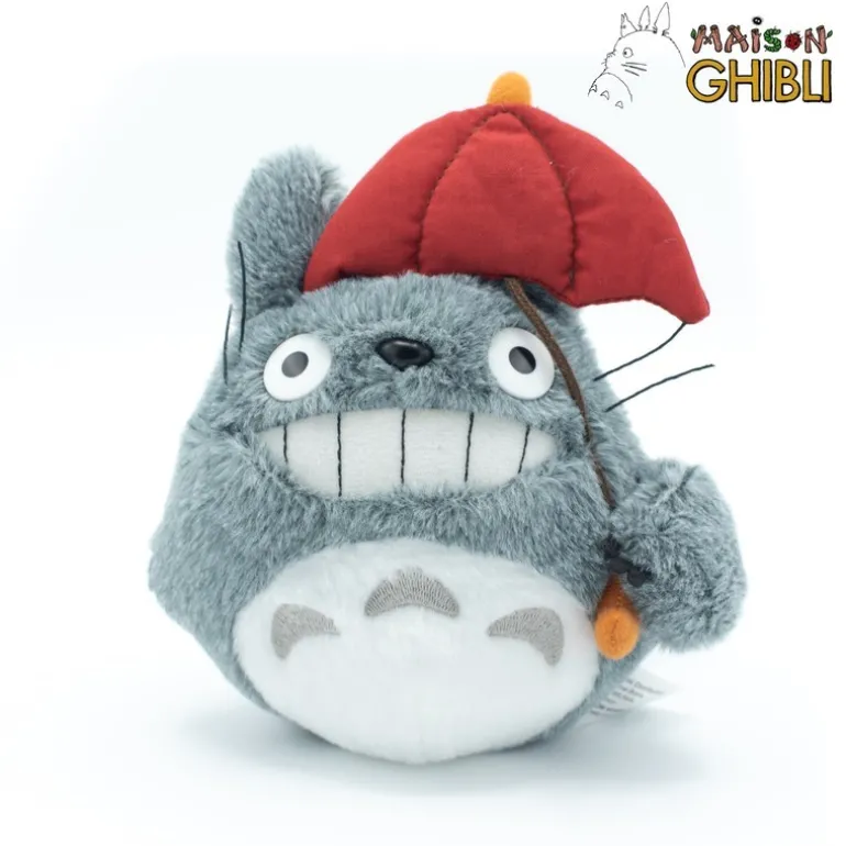Peluches Classiques>Maison Ghibli Peluche Totoro Avec Parapluie Rouge - Mon Voisin Totoro