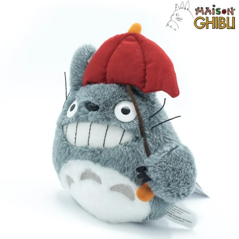 Peluches Classiques>Maison Ghibli Peluche Totoro Avec Parapluie Rouge - Mon Voisin Totoro