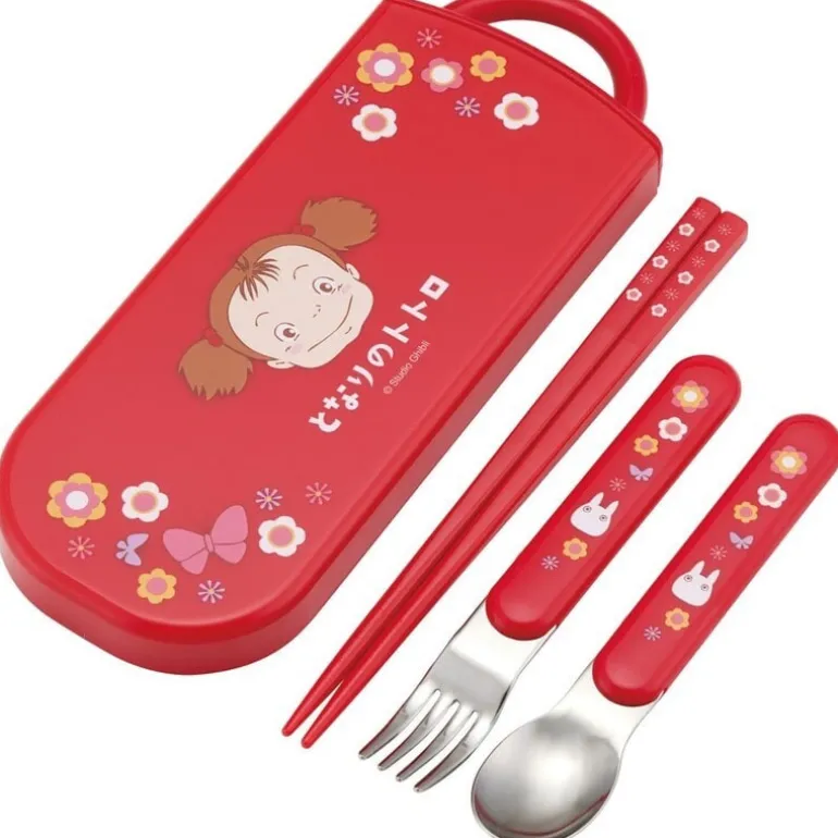 Cuisine Et Table>Maison Ghibli Set Baguettes Cuillère Fourchette Mei rouge - Mon Voisin Totoro