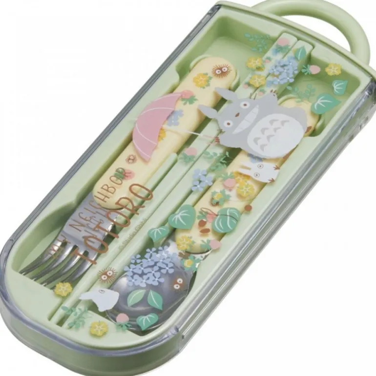 Cuisine Et Table>Maison Ghibli Set Baguettes Cuillère Fourchette Totoro Parapluie - Mon Voisin Totor