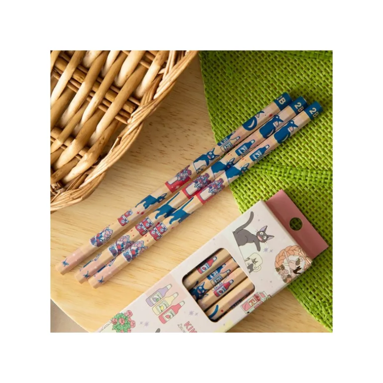 Écriture>Maison Ghibli Set de 12 Crayons 2B Jiji & Kiki Shopping - Kiki la petite sorcière