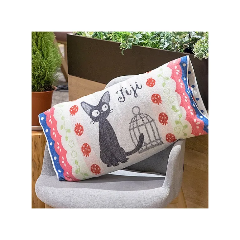 Linge De Maison>Maison Ghibli Taie d'oreiller Jiji Fraises - Kiki la petite sorcière