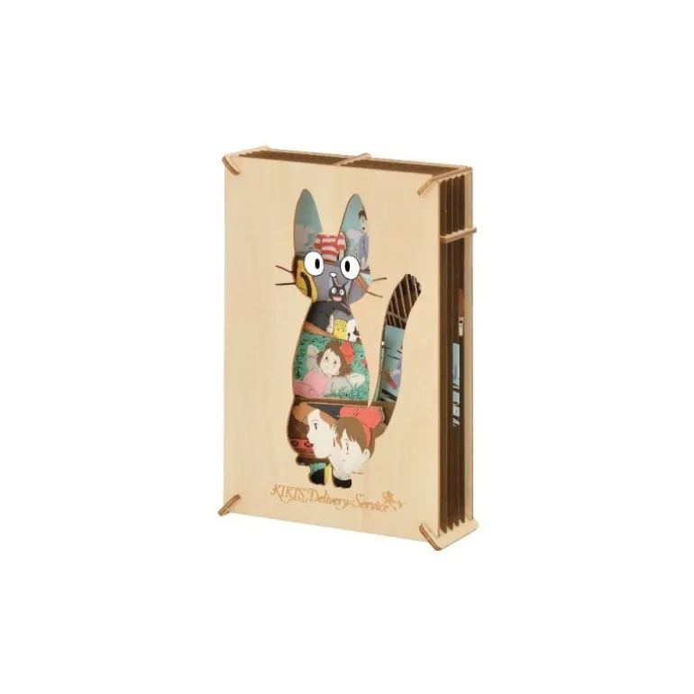 Loisirs Créatifs>Maison Ghibli Théâtre de papier Style bois Silhouette Jiji - Kiki la petite sorcièr