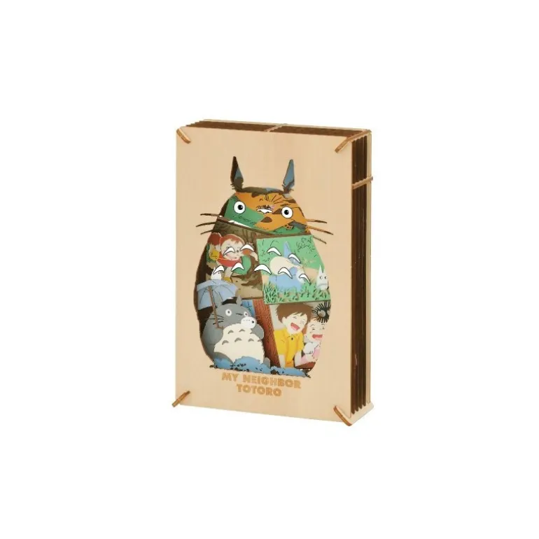 Loisirs Créatifs>Maison Ghibli Théâtre de papier Style bois Silhouette Totoro Gris - Mon Voisin Toto