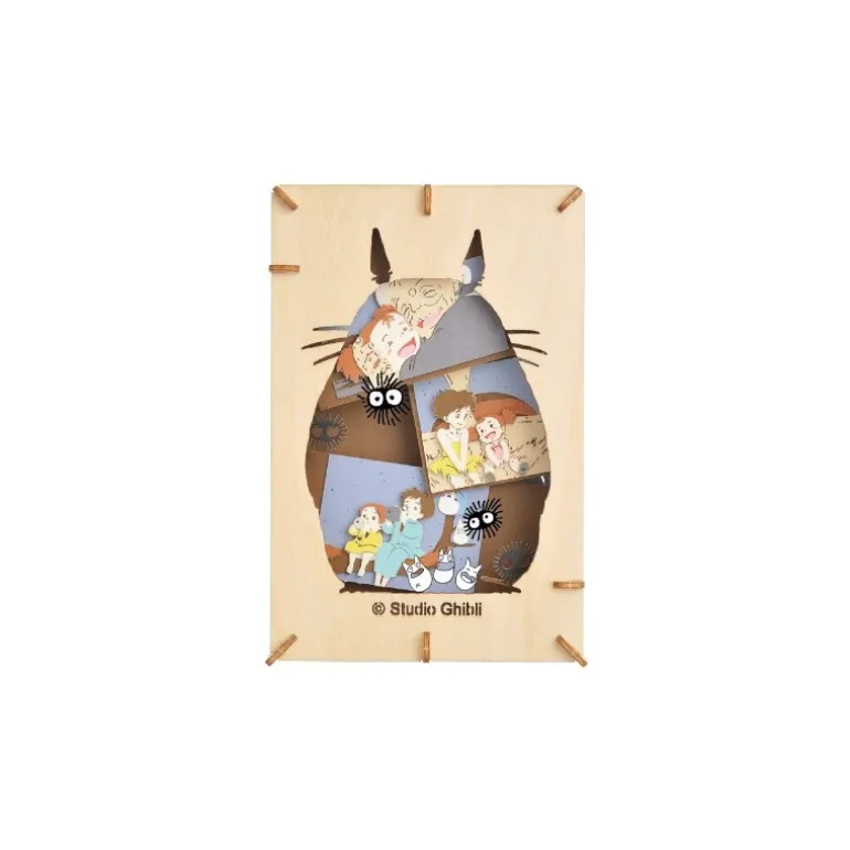 Loisirs Créatifs>Maison Ghibli Théâtre de papier Style bois Silhouette Totoro Gris - Mon Voisin Toto