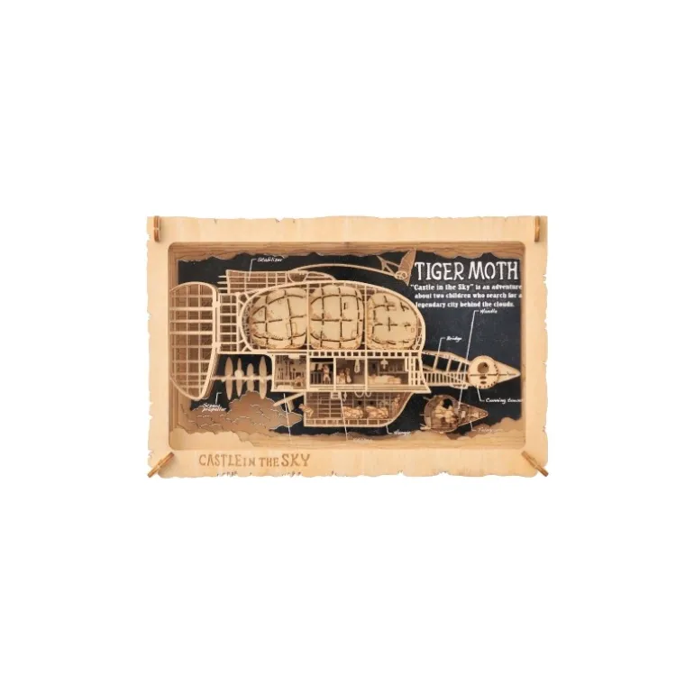 Loisirs Créatifs>Maison Ghibli Théâtre de papier Style bois Tiger Moth - Le Château dans le ciel