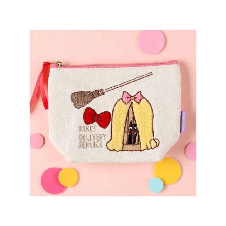 Classement>Maison Ghibli Trousse brodée Jiji en cage - Kiki la petite sorcière