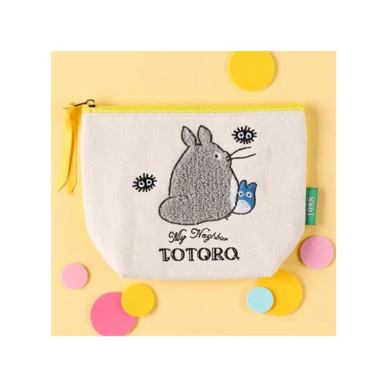 Classement>Maison Ghibli Trousse brodée Totoro Gris et Bleu - Mon Voisin Totoro