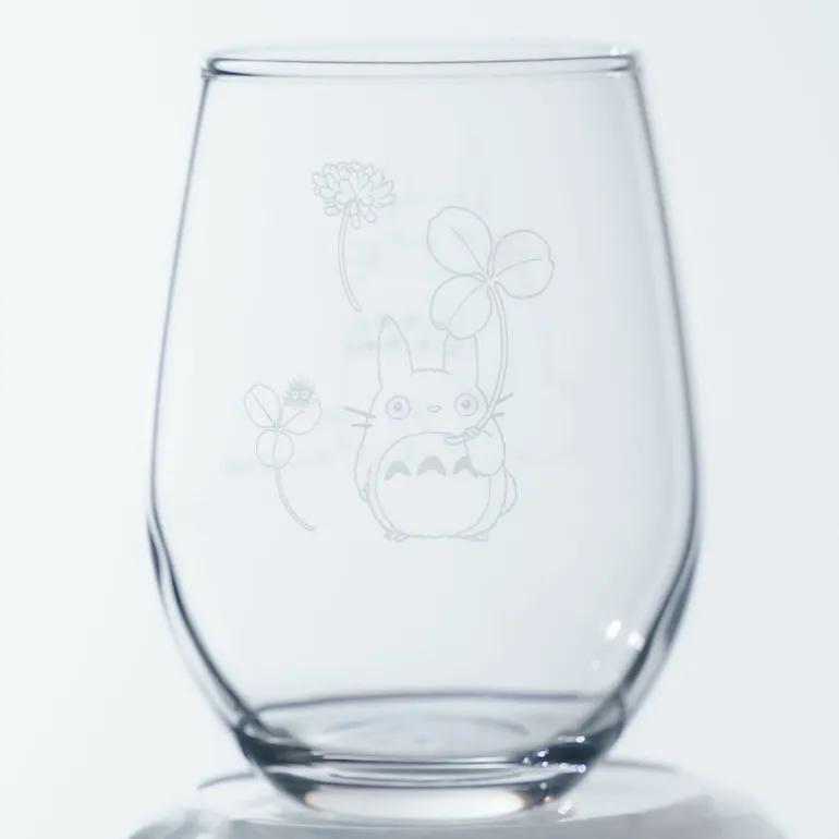 Cuisine Et Table>Maison Ghibli Verre gravé Totoro et trèfle blanc - Mon Voisin Totoro
